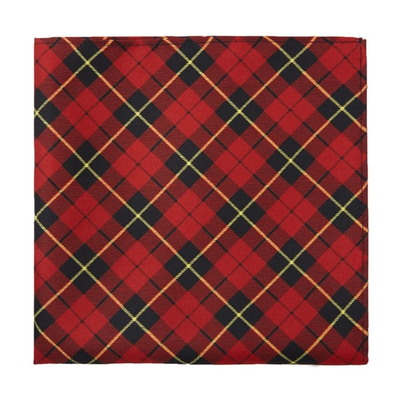 Jacob Alexander Royal Tartans Plaid Wallace Pocket Square Handkerchief - Red