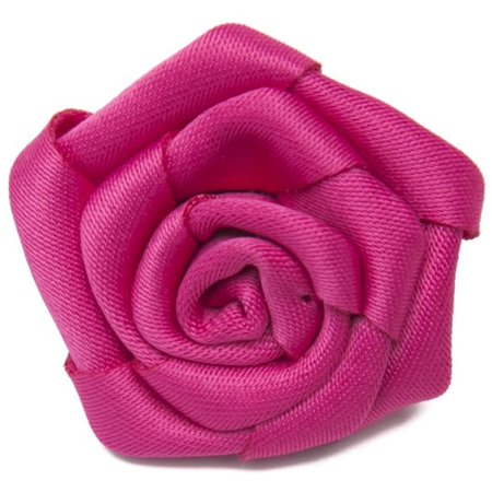 Jacob Alexander Satin Open Rose Lapel Flower Boutonniere - Fuchsia