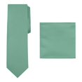 Jacob Alexander Men's Solid Color Tie And Hanky Set - Seafoam Green