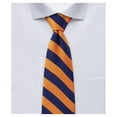 thumbnail image 1 of Jacob Alexander Boys' 14 inch College Stripe Woven Pre-Tied Zipper Neck Tie - Orange Navy, 1 of 5
