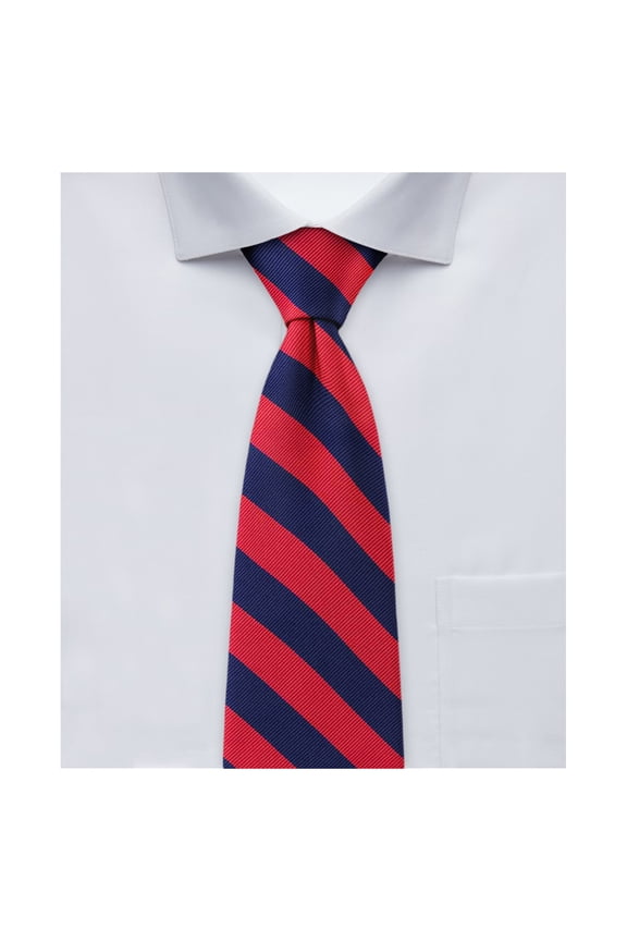 Boys' Prep College Stripe Woven Regular Self-Tie Neck Tie - Red Navy