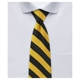 thumbnail image 1 of Jacob Alexander College Stripe Woven Extra Long Neck Tie for Big and Tall Men - Gold Black, 1 of 5
