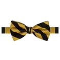 thumbnail image 1 of Jacob Alexander Stripe Woven Men's College Striped Pretied Bowtie - Gold Black, 1 of 2