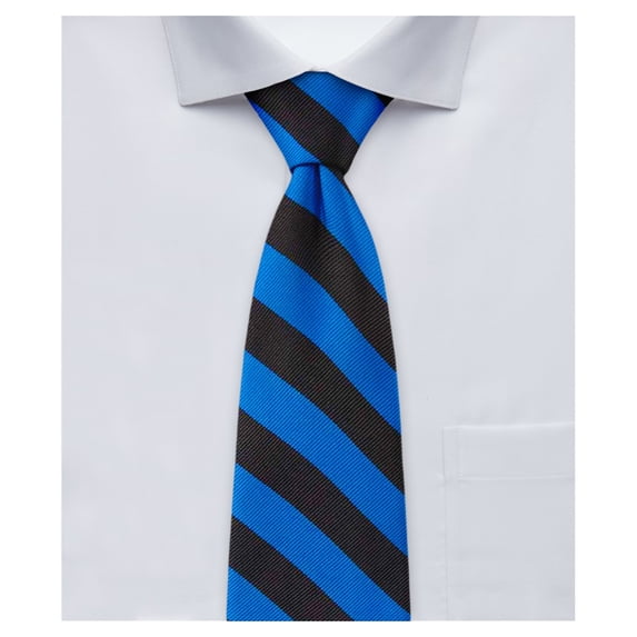 Jacob Alexander Men's College Stripe Woven Regular Length Neck Tie - Royal Black