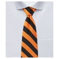 thumbnail image 1 of Jacob Alexander Men's College Stripe Woven 2.75 inch Width Slim Neck Tie - Orange Black, 1 of 5