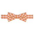 thumbnail image 1 of Jacob Alexander Young Boys' Gingham Checkered Pattern Pre-Tied Adjustable Banded Bow Tie - Orange, 1 of 5
