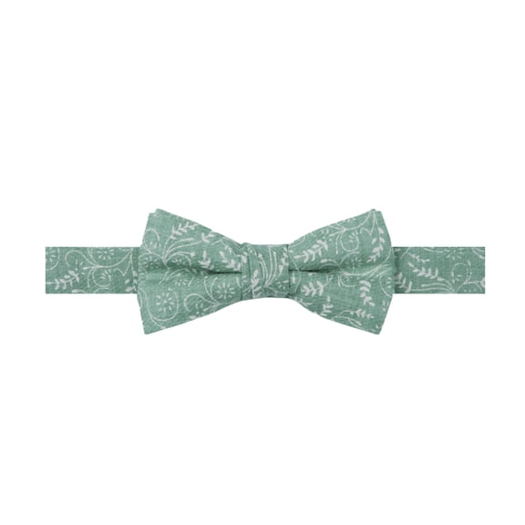 Jacob Alexander Boys' Floral Pre-Tied Adjustable Banded Cotton Bow Tie - Dusty Sage