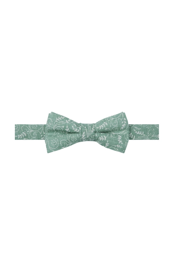Boys' Floral Pre-Tied Adjustable Banded Cotton Bow Tie - Dusty Sage