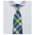 thumbnail image 1 of Jacob Alexander Young Boys' Royal Tartans Plaid Dress Gordon 11 inch Pre-Tied Zipper Neck Tie - Green White, 1 of 7
