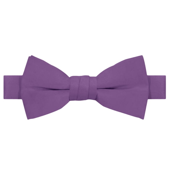 Jacob Alexander Young Boys' Solid Color Pre-Tied Adjustable Banded Bow Tie - Wisteria