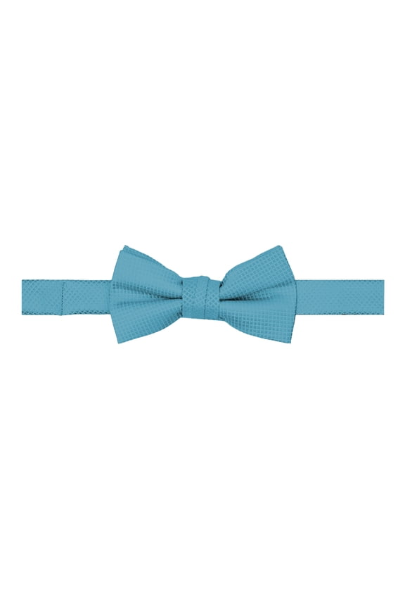 Young Boys' Woven Subtle Mini Squares Pre-Tied Adjustable Banded Bow Tie - Turquoise