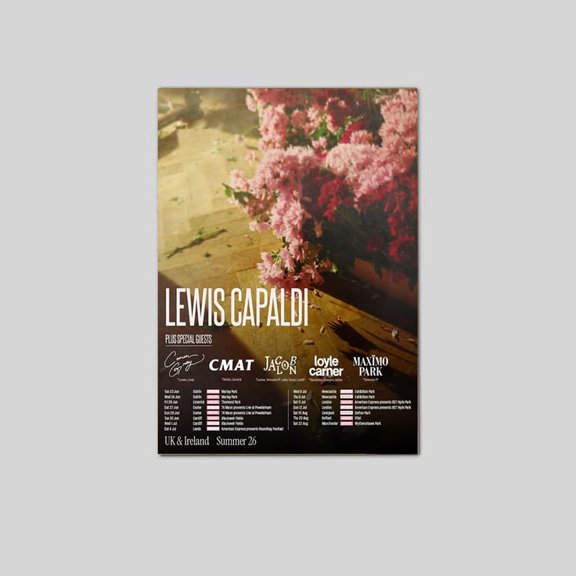 Jacob Alon Lewis Capaldi Plus Special Guests Summer 2026 Poster Size 24''x36'' Goldengate
