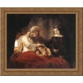 thumbnail image 1 of Jacob Blessing the Children of Joseph 23x20 Gold Ornate Wood Framed Canvas Art by Rembrandt, 1 of 2
