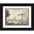 thumbnail image 1 of Jacob Bolten 24x18 Black Ornate Framed Double Matted Museum Art Print Titled: View of Naarden (1792), 1 of 5