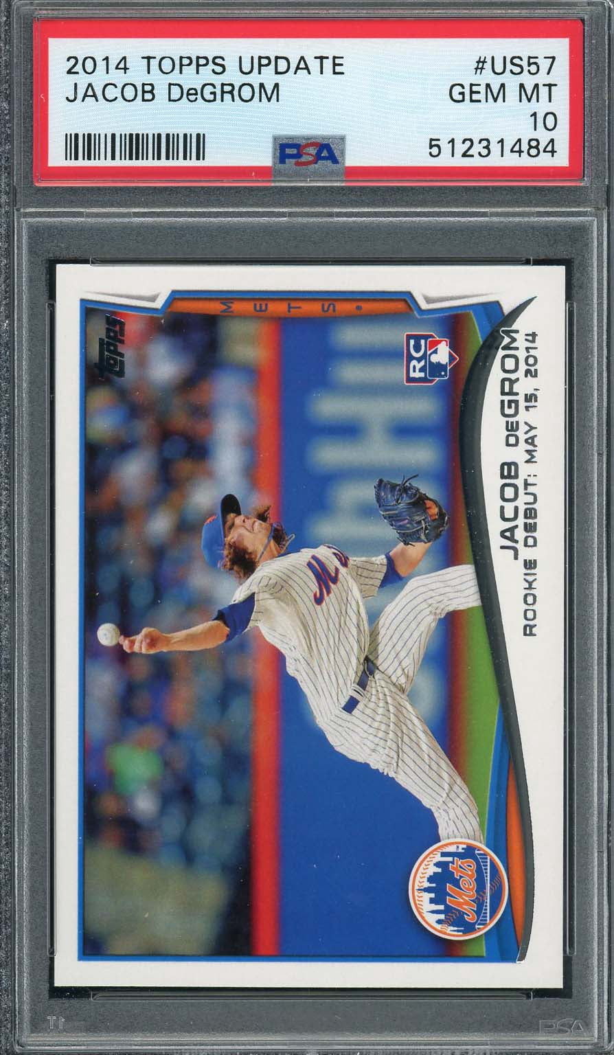 Jacob Degrom 2014 Topps Update Baseball Rookie Card #US57 PSA 10 