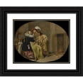 thumbnail image 1 of Jacob Duck 24x19 Black Ornate Framed Double Matted Museum Art Print Titled: A Couple in an Interior with a Gypsy Fortune-Teller (ca. 1632-33), 1 of 5
