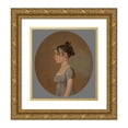 thumbnail image 1 of Jacob Eichholtz 12x13 Gold Ornate Wood Frame and Double Matted Museum Art Print Titled - Miss Schaum (1808-10), 1 of 4