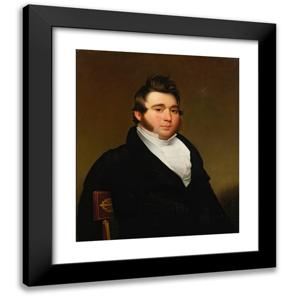 Jacob Eichholtz 12x14 Black Modern Framed Museum Art Print Titled - Mr. Longnecker (circa 1820)