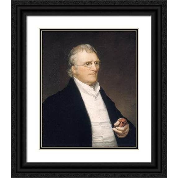 Jacob Eichholtz 15x18 Black Ornate Wood Framed Double Matted Museum Art Print Titled - Samuel Humes (ca. 1825)
