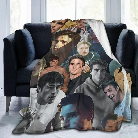 Jacob Elordi Collage Blanket Soft and Warm Lightweight Fluffy Throws Blankets Rug Carpet Gift for Beach Yoga Bedroom Living Room Decoration Sofa Camping Trip Dorm Decor All Season