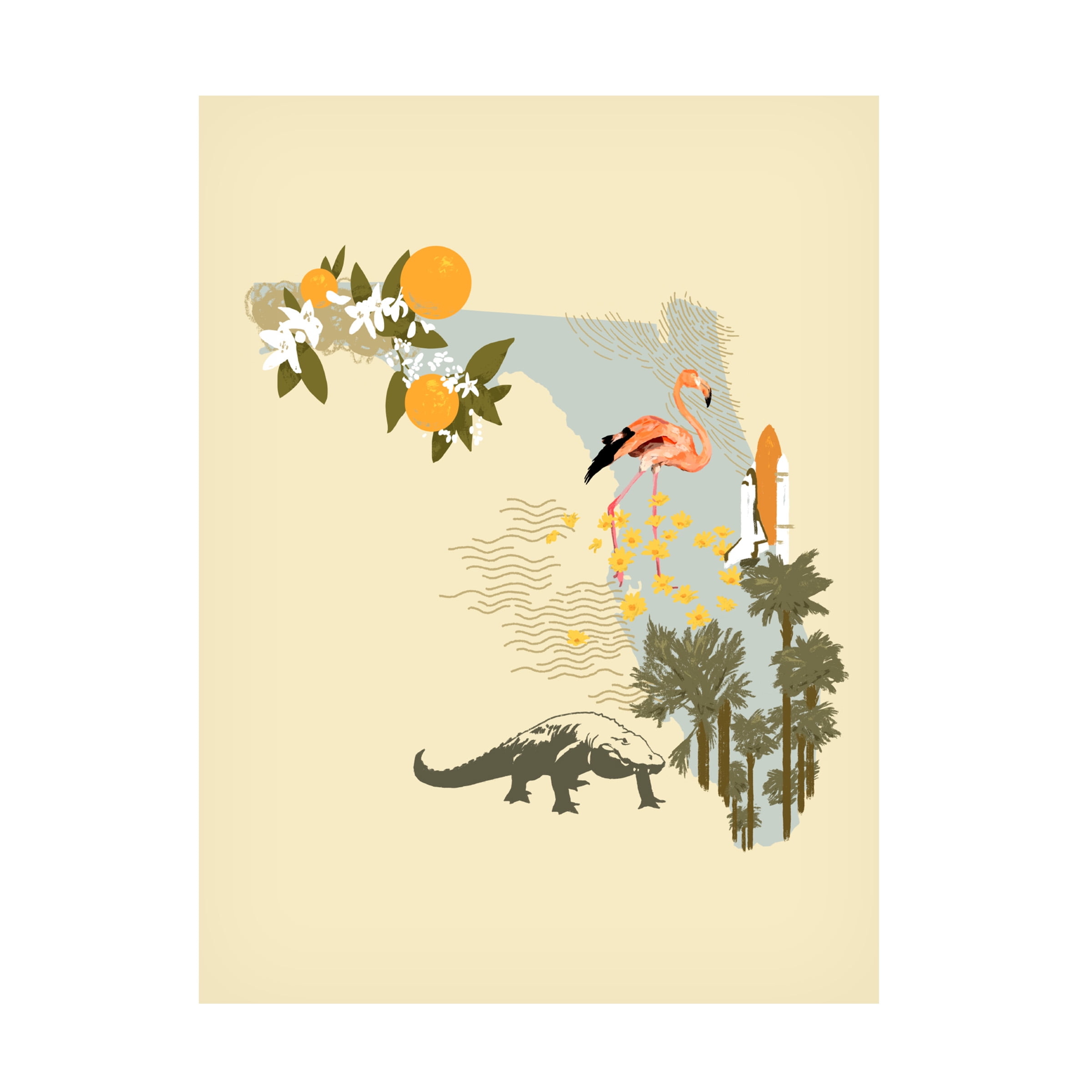 Jacob Green 'Illustrated State Florida' Canvas Art
