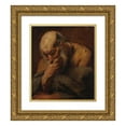 thumbnail image 1 of Jacob Jordaens 12x13 Gold Ornate Wood Frame and Double Matted Museum Art Print Titled - Head of a Bearded Man, Possibly an Apostle, 1 of 4