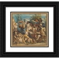 thumbnail image 1 of Jacob Jordaens 16x15 Black Ornate Wood Framed Double Matted Museum Art Print Titled - A Merry Company (About 1644), 1 of 5