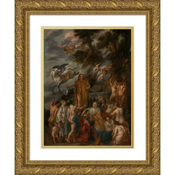 Jacob Jordaens 18x24 Gold Ornate Framed and Double Matted Museum Art Print Titled - Allegory of the Poet (circa 1660)