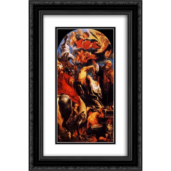 Jacob Jordaens 2x Matted 16x24 Black Ornate Framed Art Print 'The Martyrdom of St. Apollonia'
