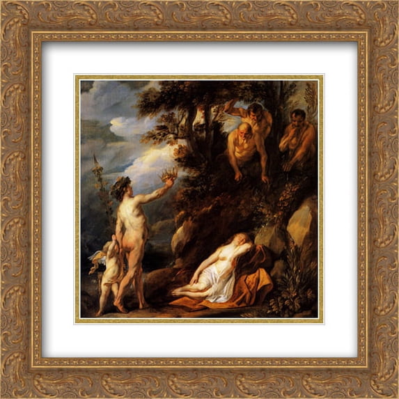 Jacob Jordaens 2x Matted 20x20 Gold Ornate Framed Art Print 'Bacchus and Ariadne'