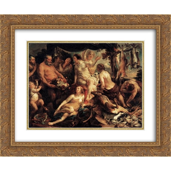 Jacob Jordaens 2x Matted 24x20 Gold Ornate Framed Art Print 'The Rest of Diana'