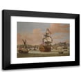 thumbnail image 1 of Jacob Knyff 24x18 Black Modern Framed Museum Art Print Titled - Charles II and James, Duke of York, on Board&nbsp;H.M.S. Triumph, with Three Royal Yachts off Dover, 1 of 5