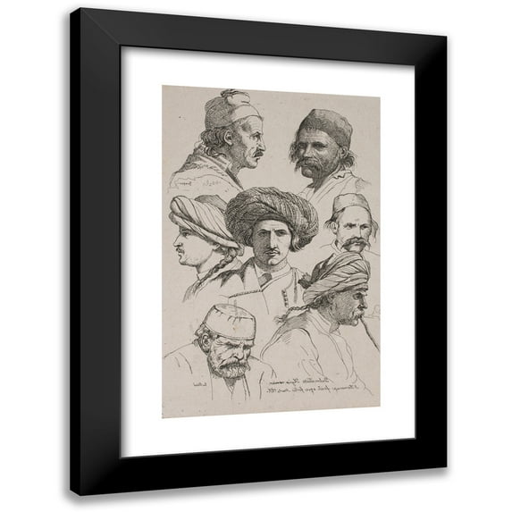 Jacob Kornerup 17x24 Black Modern Framed Museum Art Print Titled - Dalmatic Physiognarnies (1857 - 1858)