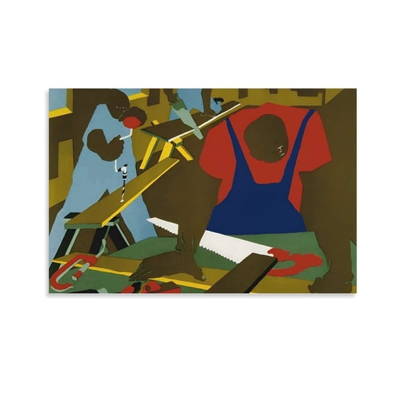 Jacob Lawrence Art Poster (12) Poster Cool Artworks Painting Wall Art Canvas Prints Hanging Picture Home Decor Posters Gift 12x18inch(30x45cm)