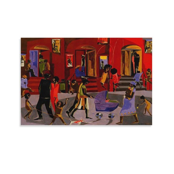 Jacob Lawrence Print Painting (14) Poster Decorative Painting Canvas Wall Art Living Room Posters Bedroom Painting 12x18inch(30x45cm)