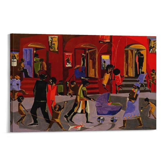 Jacob Lawrence Print Painting (14) Wall Art Poster Scroll Canvas Painting Picture Living Room Decor Home 12x18inch(30x45cm)