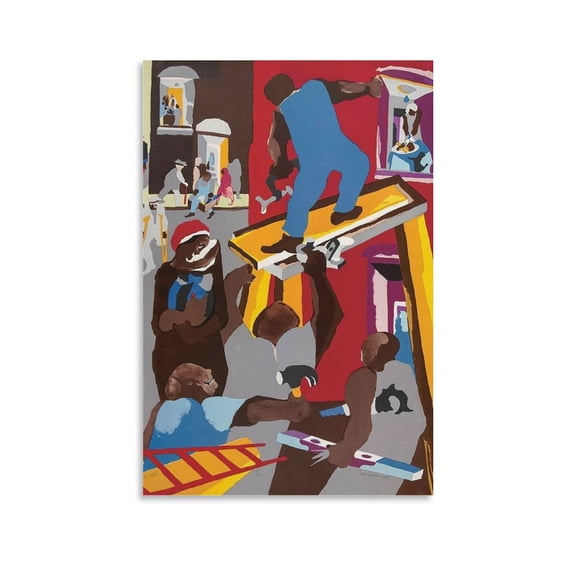 Jacob Lawrence Print Painting (17) Posters Wall Art Painting Canvas Gift Living Room Prints Bedroom Decor Poster Artworks 24x36inch(60x90cm)
