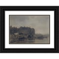 thumbnail image 1 of Jacob Maris 24x18 Black Ornate Framed Double Matted Museum Art Print Titled: Houses on the Prins Hendrikkade, Amsterdam, on a Misty Day (1899), 1 of 5