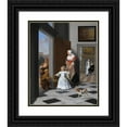 thumbnail image 1 of Jacob Ochtervelt 15x18 Black Ornate Wood Framed Double Matted Museum Art Print Titled - A Nurse and a Child in an Elegant Foyer (1663), 1 of 5