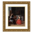 thumbnail image 1 of Jacob Ochtervelt 20x23 Gold Ornate Framed and Double Matted Museum Art Print Titled - A Musical Company (C. 1668), 1 of 4