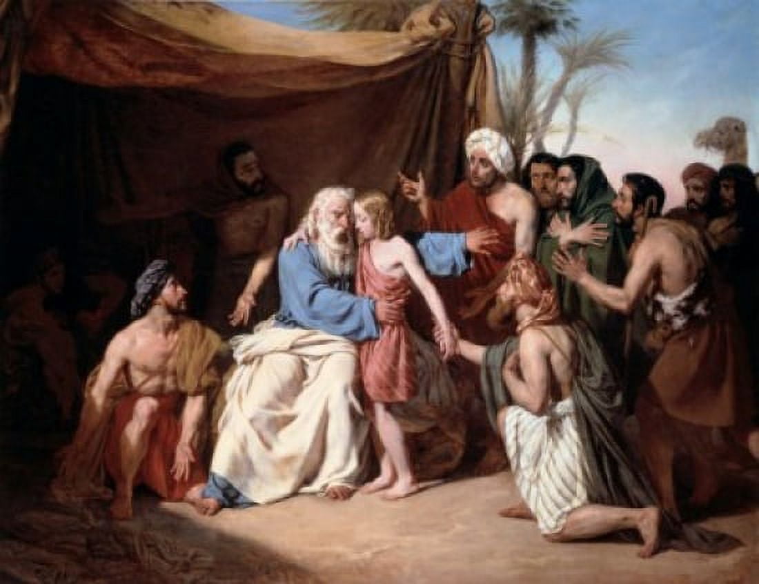 Jacob Refusing to Let Benjamin Leave 1829 Eugene Roger (1807-1840 French) Musee des Beaux-Arts Rouen France Canvas Art - Eugene Roger (18 x 24)