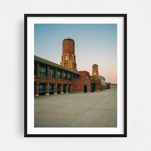 Jacob Riis Park Architecture - Queens New York Photography Architecture Art Deco Vintage City Bauhaus Travel Poster Black Framed Wall Art Print 11 x 14 inches