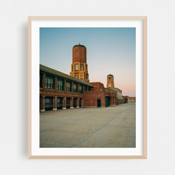 Jacob Riis Park Architecture - Queens New York Photography Oak Framed Wall Art Print 16 x 20 inches