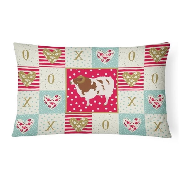 Jacob Sheep Love Canvas Fabric Decorative Pillow