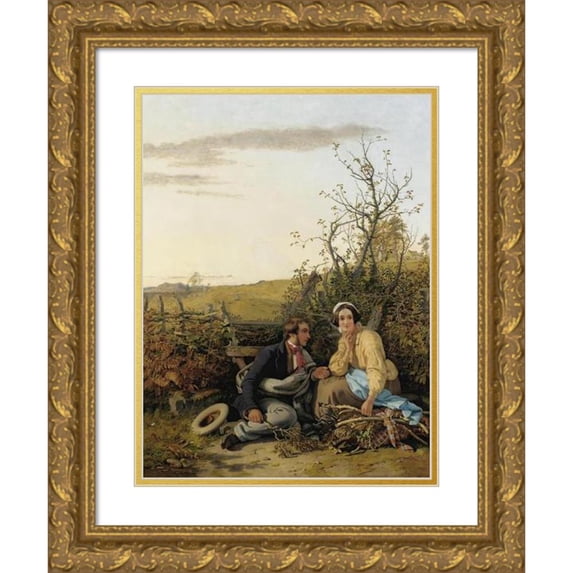 Jacob Thompson 15x18 Gold Ornate Wood Frame and Double Matted Museum Art Print Titled - The Course of True Love Never Did Run Smooth (1854)