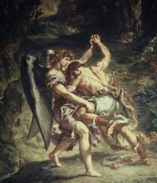 Jacob Wrestles with the Angel Eugene Delacroix (1798-1863French) Canvas Art - Eugene Delacroix (18 x 24)