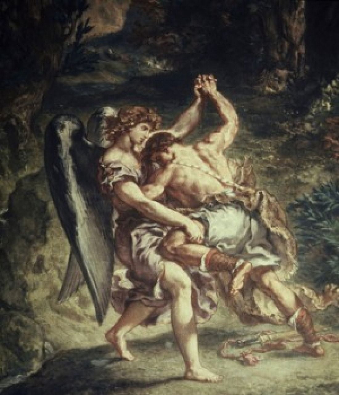 Jacob Wrestles with the Angel Eugene Delacroix (1798-1863French) Canvas Art - Eugene Delacroix (24 x 36)