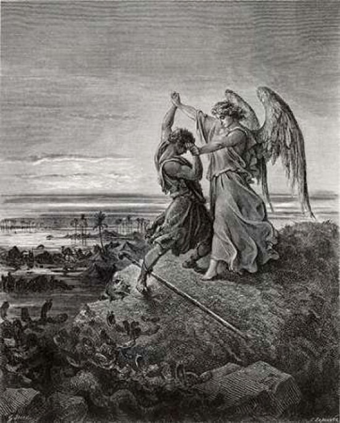 Jacob Wrestling With The Angel Canvas Art - Gustave Dore (24 x 30)