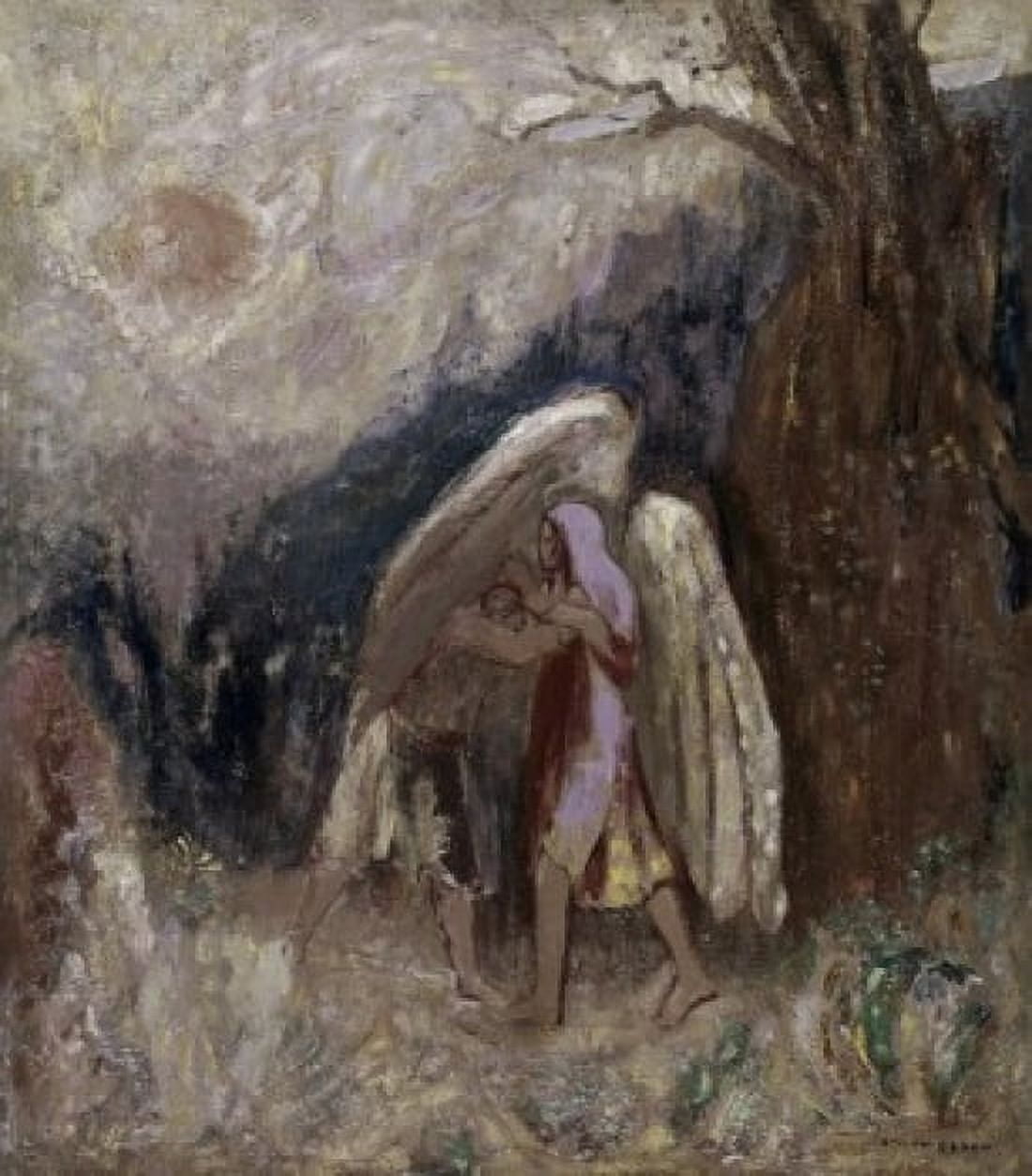 Jacob Wrestling with the Angel Odilon Redon (1840-1916 French) Canvas Art - Odilon Redon (18 x 24)