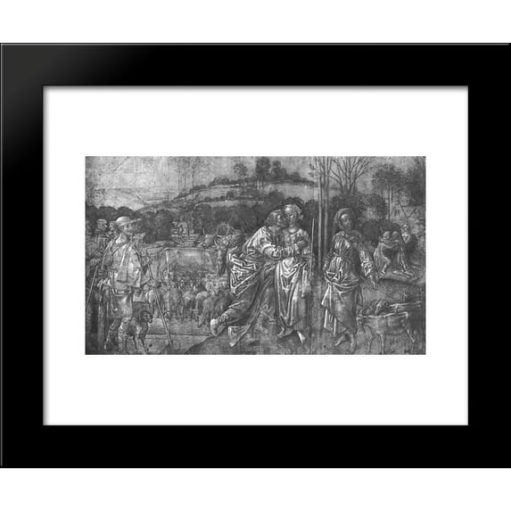 Jacob and Rachel 20x24 Framed Art Print by Hugo van der Goes